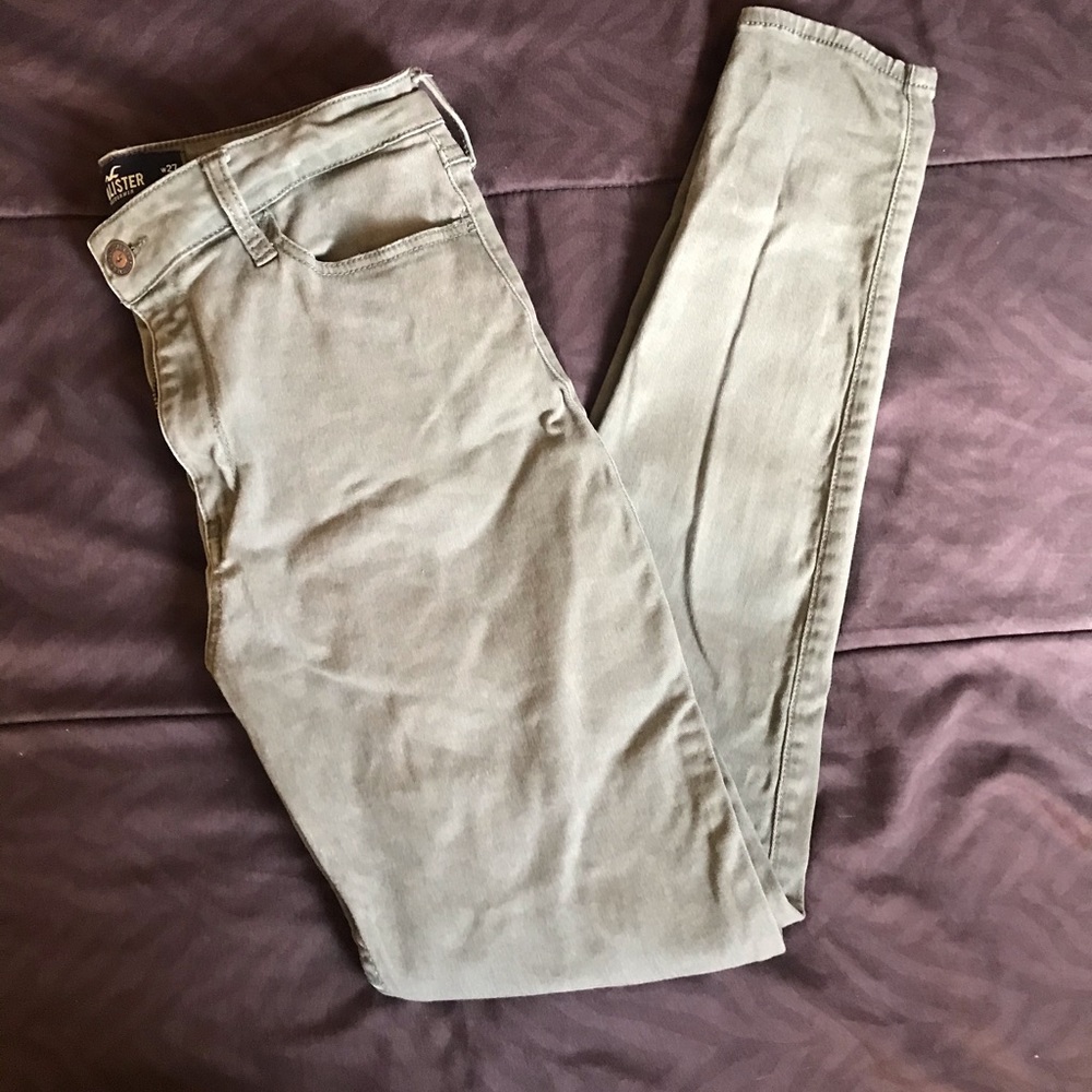 Hollister Super Skinny Army Green Jeans